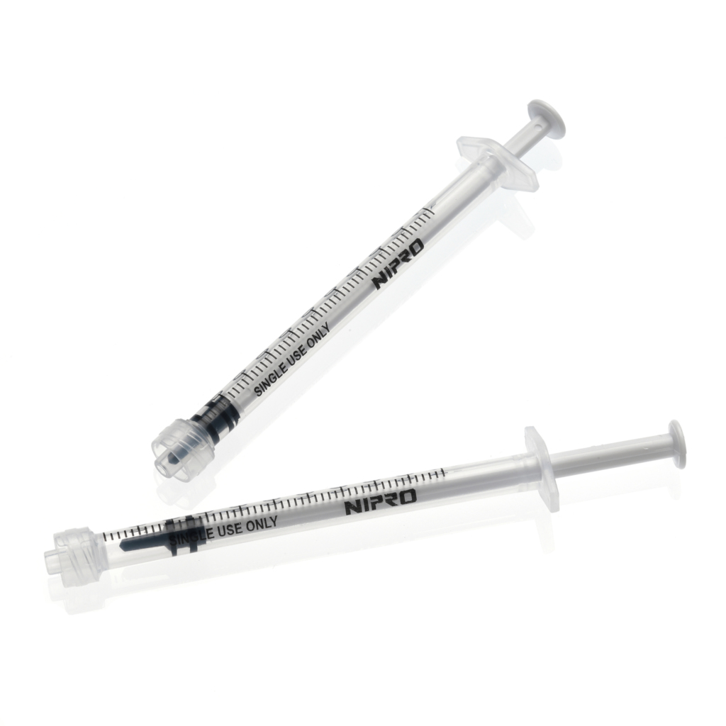 SYRINGE SINGLE USE STERILE 3 PIECES LUER LOCK 1ML NIPRO - SY3-1LC-EC -  Didactic