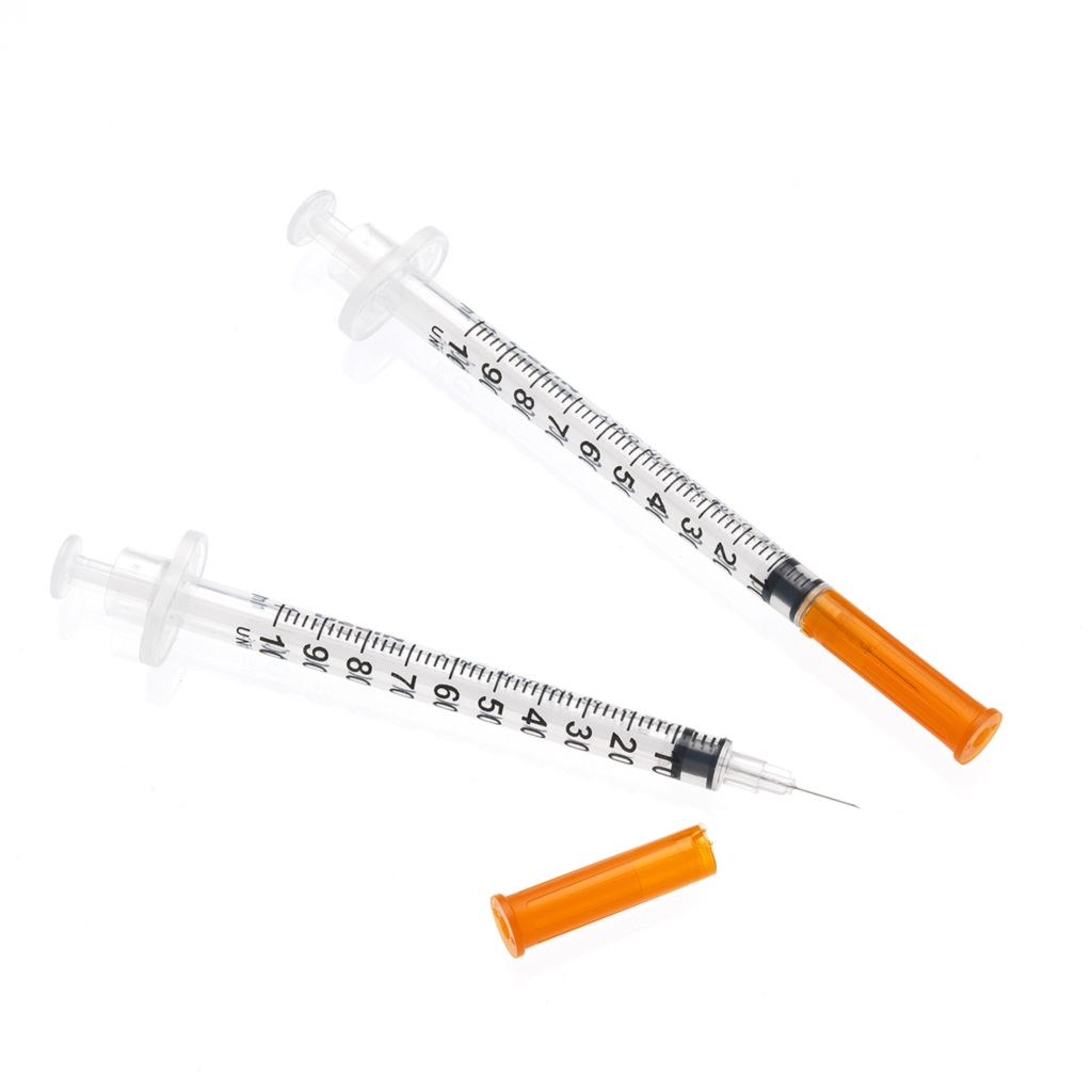 Seringue à insuline 1ml avec aiguille 0.4 x 13mm - 100 pièces