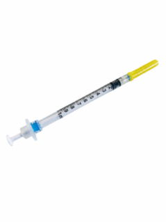 SERINGUE TUBERCULINE STERILE USAGE UNIQUE SECURISEE 3 PIECES 1ML AIGUILLE SERTIE 30G (0,3MM) 1/2 lt; (13MM)