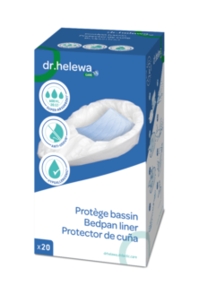 PROTEGE BASSIN HYPOALLERGENIQUE DR HELEWA AVEC TAMPON ABSORBANT 600ML (X20)