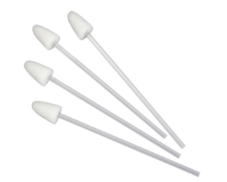 MOUTH CARE SWAB WITH SINGLE USE-PLASTIC HANDLE AND SMALL WHITE CONE 15CM RIGID SACHET OF 10-BOX OF 100 (10x10)