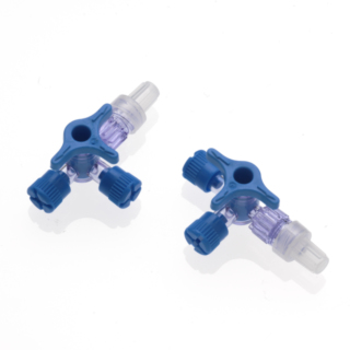 POLYCARBONATE 3 WAYS STOPCOCK MOBILE MALE LUER LOCK BLUE KEY 1 CAP 2 STOPPERS